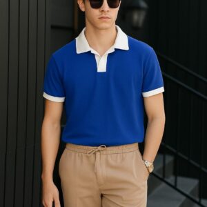 Men’s Contrast Collar Polo T-Shirt