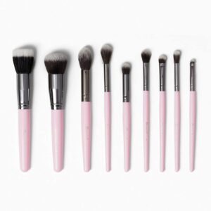 BH Cosmetics Miss Bella 9-Piece Makeup Brush Set with Angled Brush Holder
