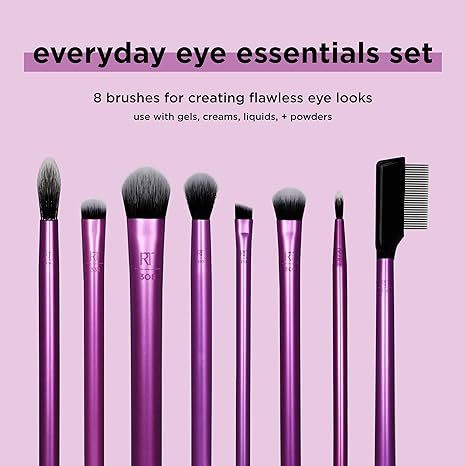 Real Techniques Everyday Eye Essentials Brush Set – 8 Piece Eye Makeup Brush Collection - Image 2