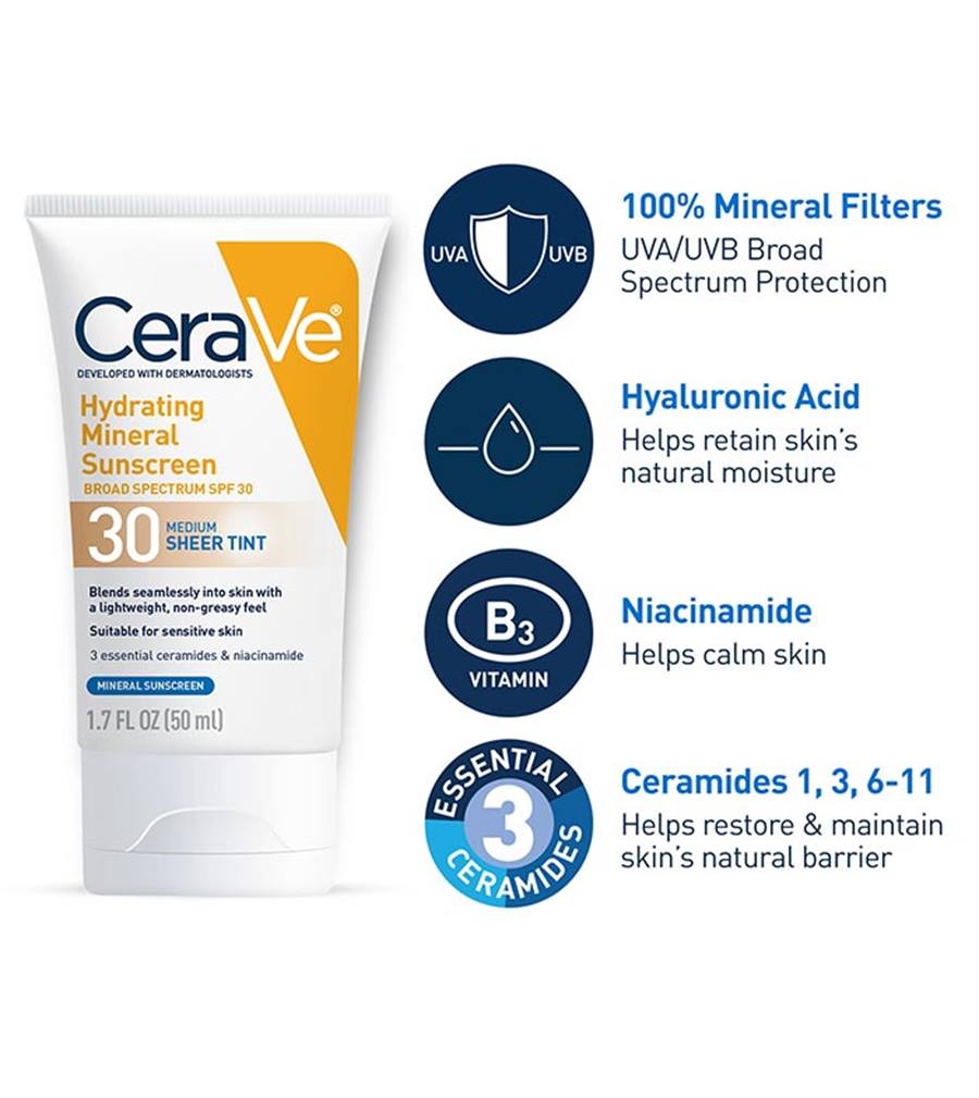 CeraVe Tinted Sunscreen for Face, 30 SPF - Image 4