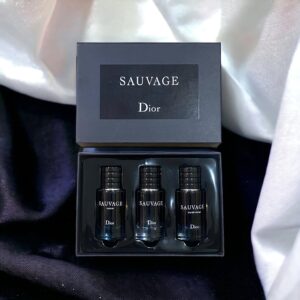 Dior Sauvage Mini Perfume Set for Men – 3 x 30ml (Parfum, Eau de Parfum, Eau de Toilette)