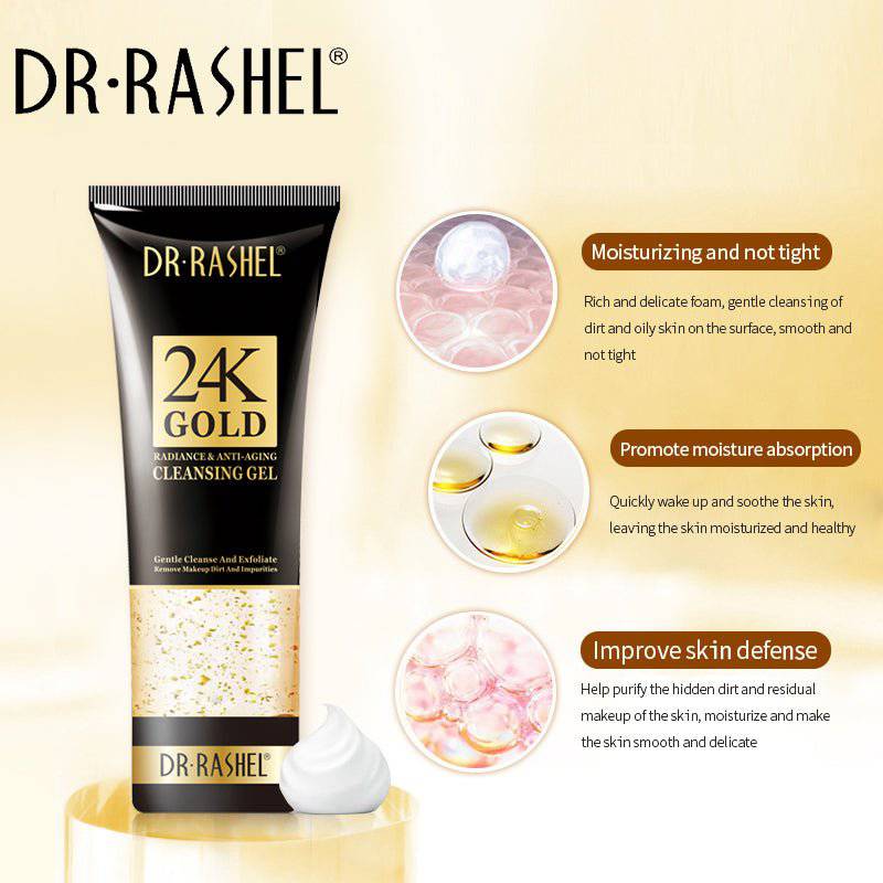 Dr. Rashel 24K Gold Radiance & Anti-Ageing Cleansing Gel – 100g - Image 4
