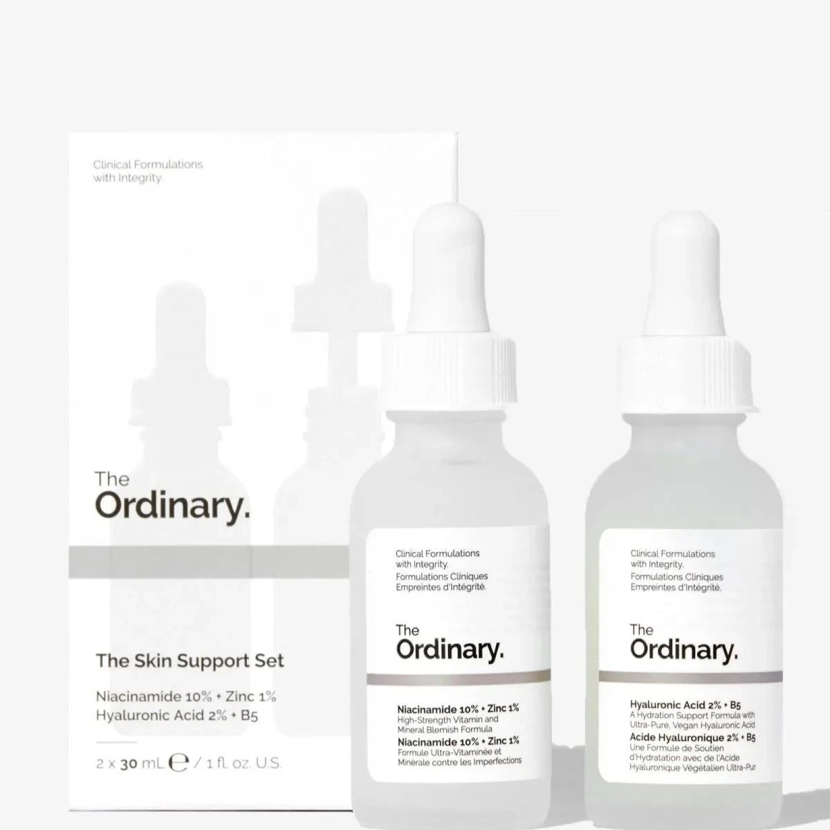 The Ordinary Hyaluronic Acid with 2% + B5 (30 ml) and Niacinamide 10% + Zinc 1% (30 ml) Facial Kit