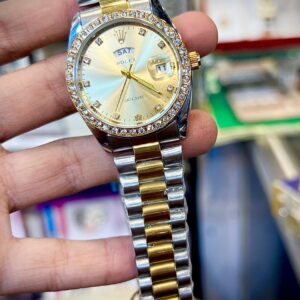 Men’s Luxury Arabic Dial Two-Tone Datejust Style Watch