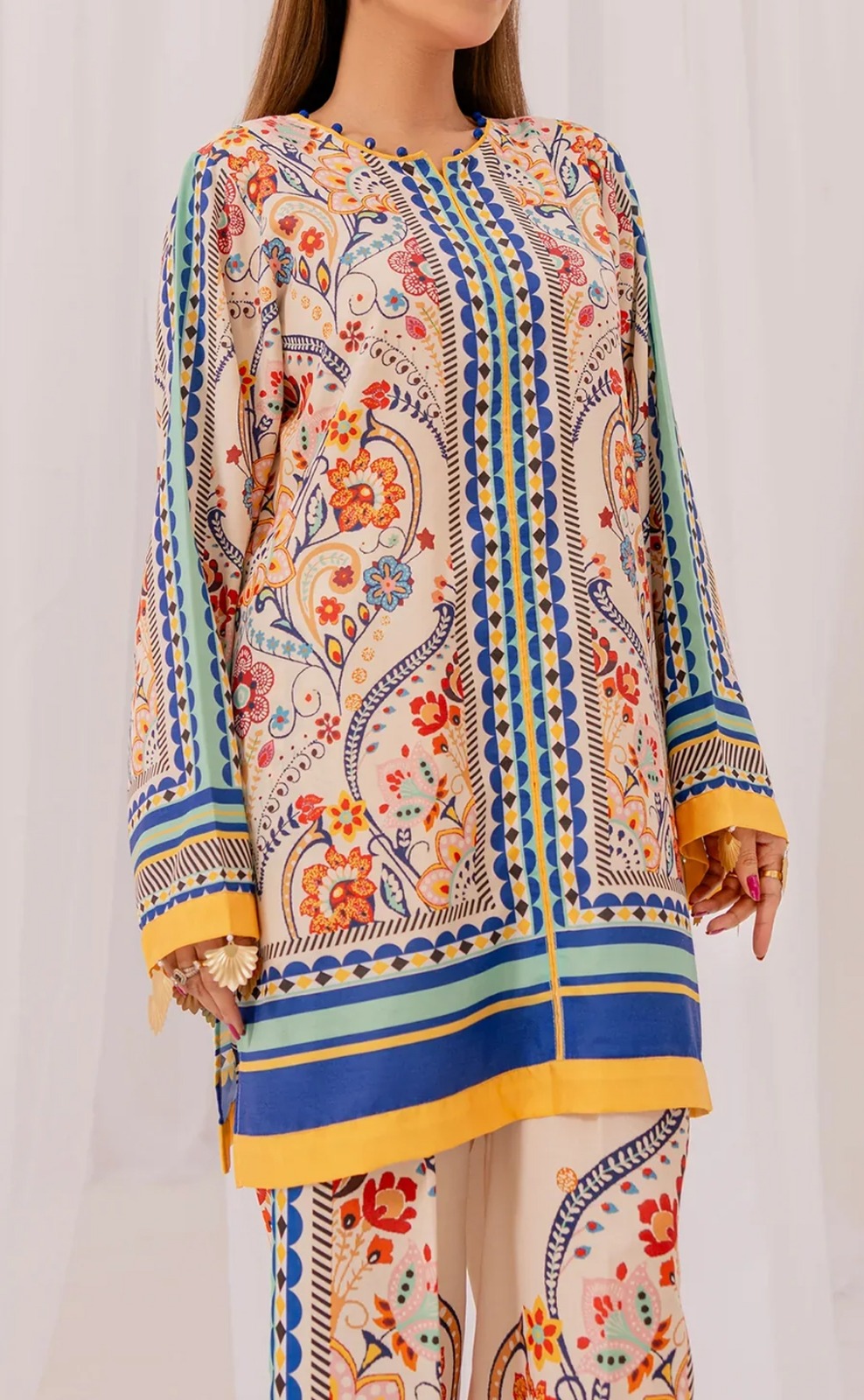 Stitched 2-Piece Printed Shirt & Trouser - Image 2