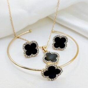 Black Clover Gold-Plated Jewelry Set