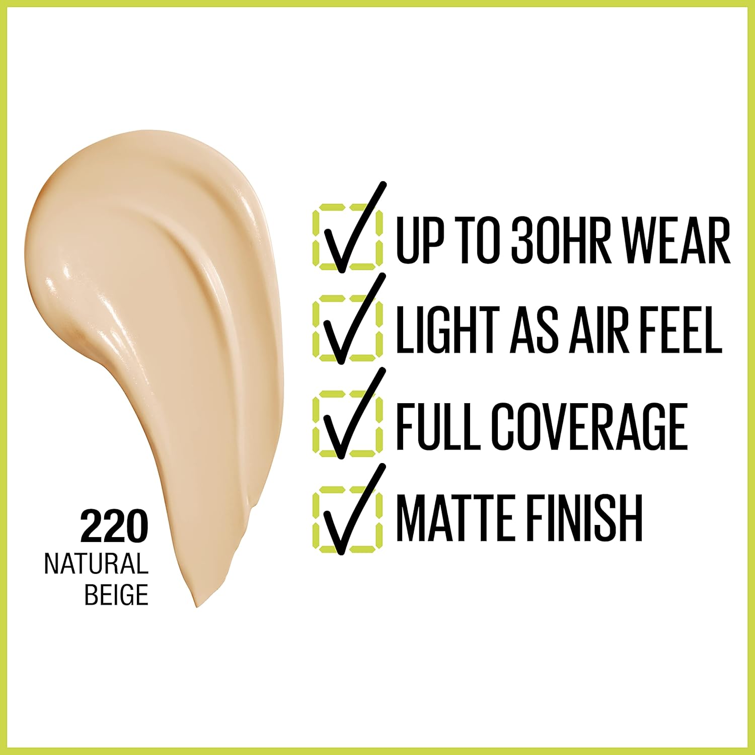 Maybelline SuperStay 24H Full Coverage Liquid Foundation – 30ml - Image 2