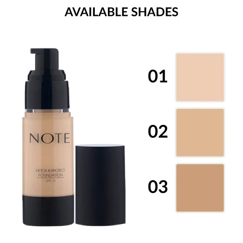 Note Cosmetics Detox & Protect Foundation with SPF 15 – 35ml - Image 4